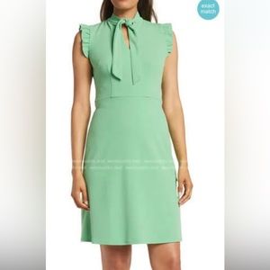 NWT Nordstrom Maggy London green ruffle bow dress